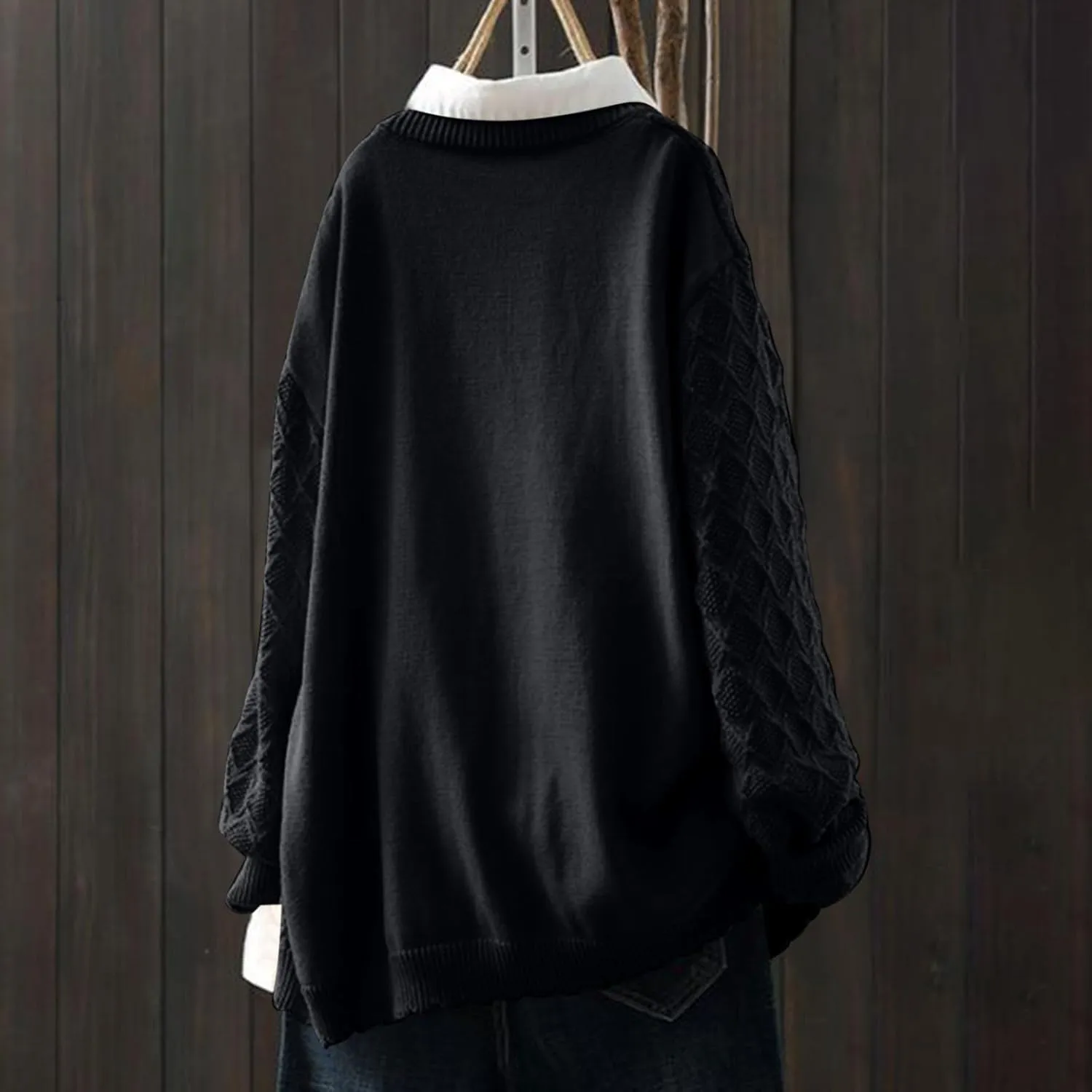 Oversized Cardigan Sweaters for Women Soft Open Front Cable Knit Lantern Long Sleeve Chunky Outwear Coats