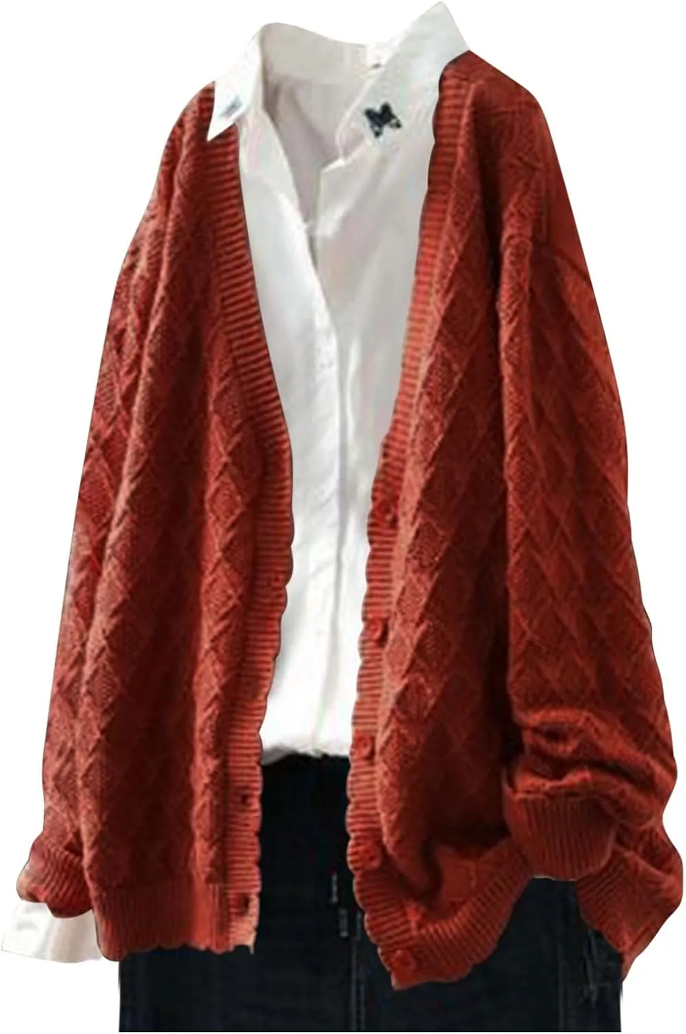 Oversized Cardigan Sweaters for Women Soft Open Front Cable Knit Lantern Long Sleeve Chunky Outwear Coats