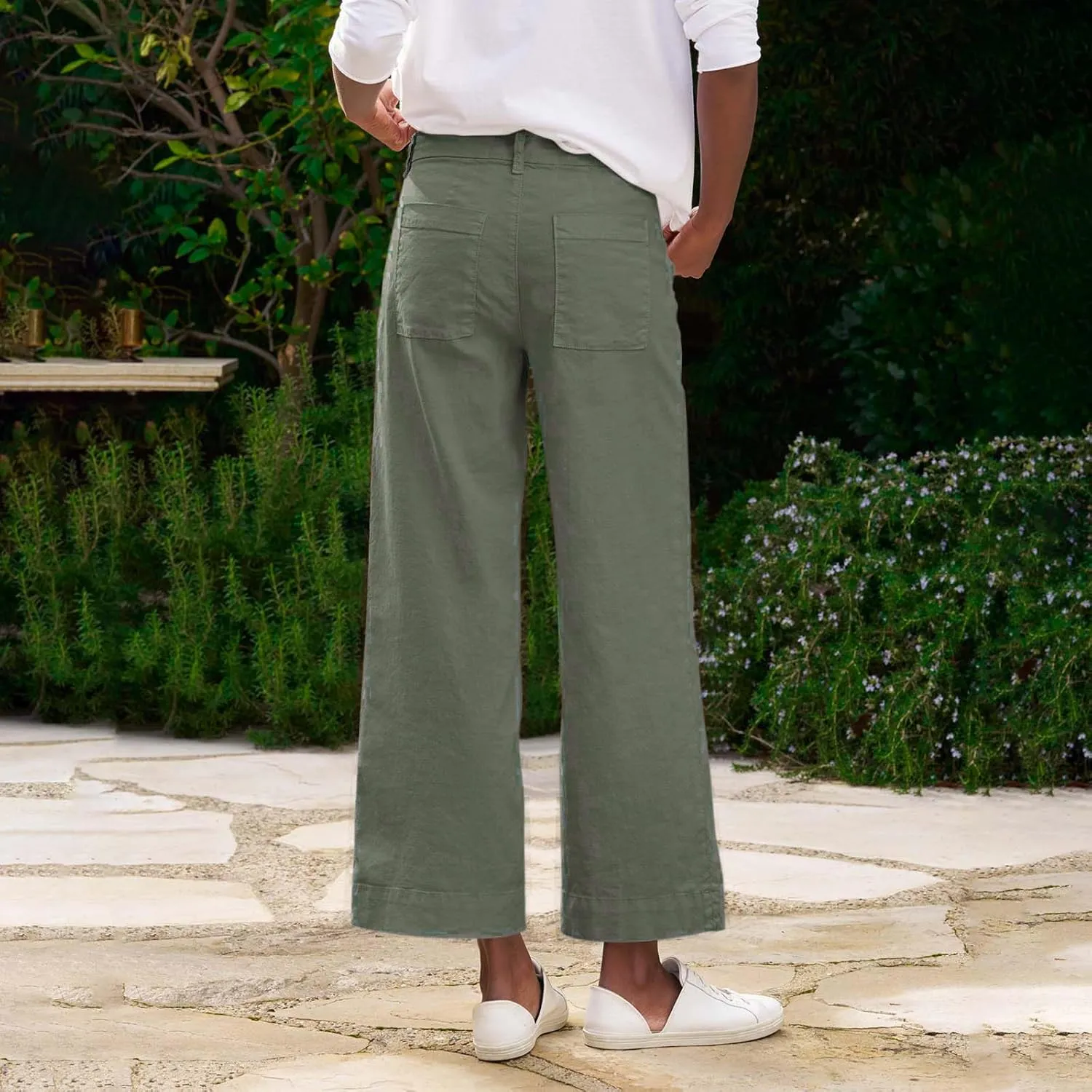 Pants for Women, Straight Leg Casual Pants Peasant Linen Comfortable Fit Trendy
