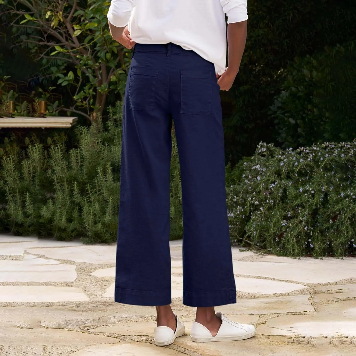 Pants for Women, Straight Leg Casual Pants Peasant Linen Comfortable Fit Trendy