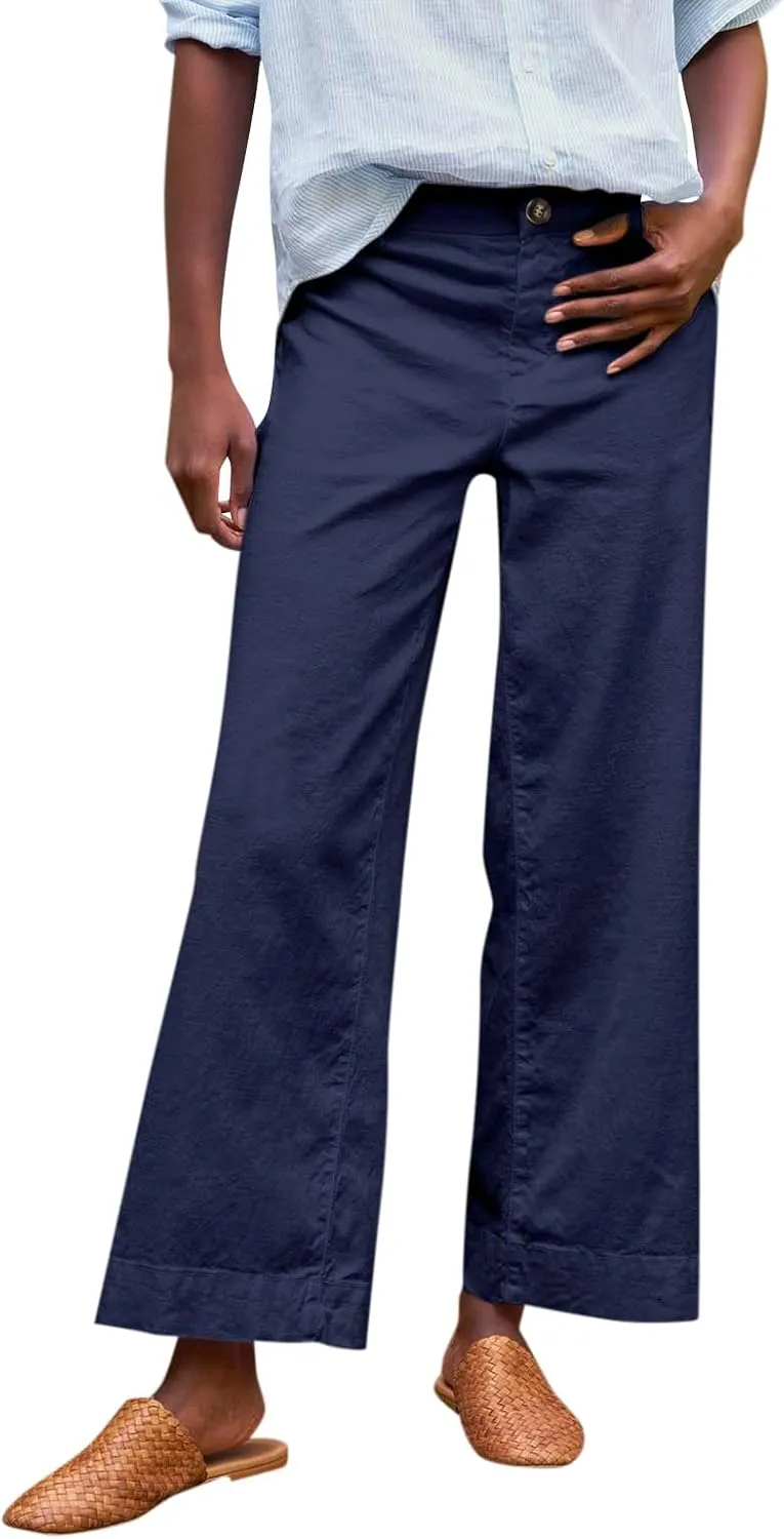 Pants for Women, Straight Leg Casual Pants Peasant Linen Comfortable Fit Trendy