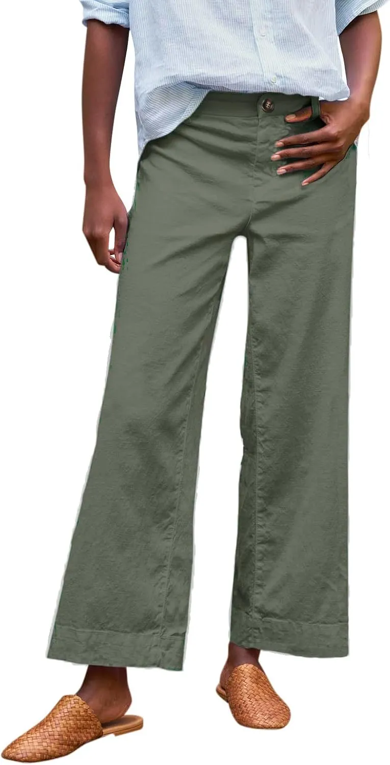 Pants for Women, Straight Leg Casual Pants Peasant Linen Comfortable Fit Trendy
