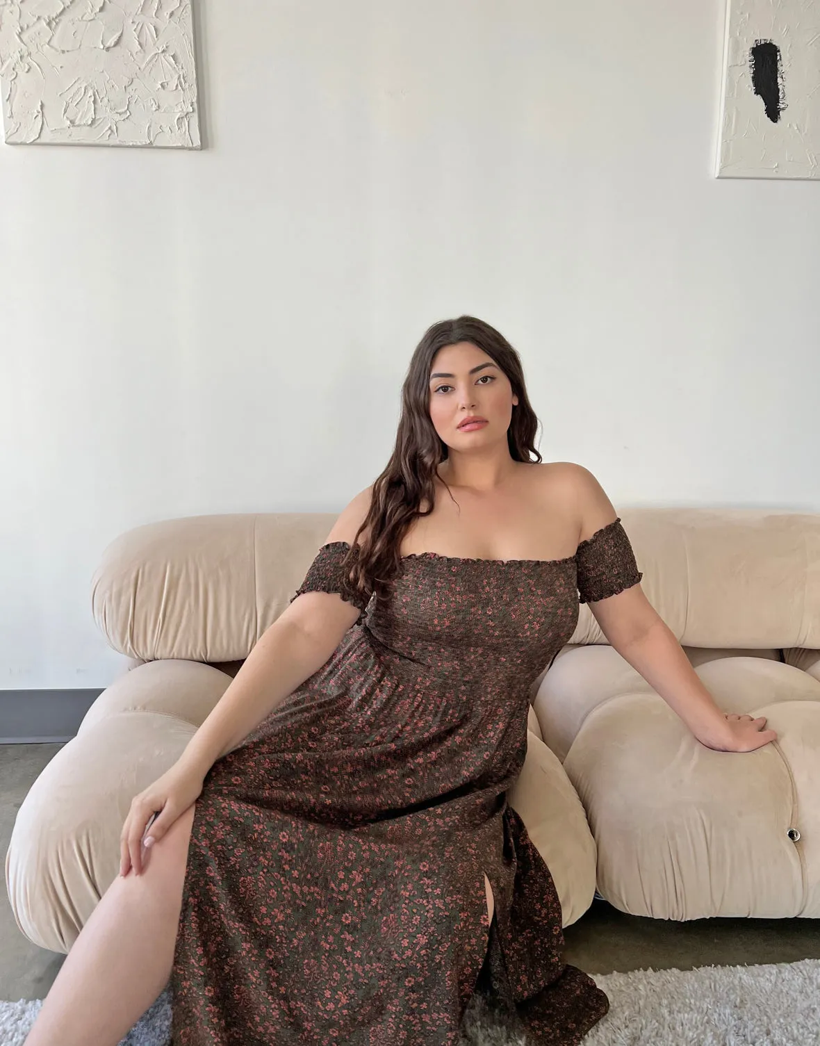 Plus Size Smocked and Flowy Floral Dress