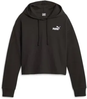 PUMA Womens Essentials Elevated Cropped Hoodie Casual Outerwear Casual - Black - Size S