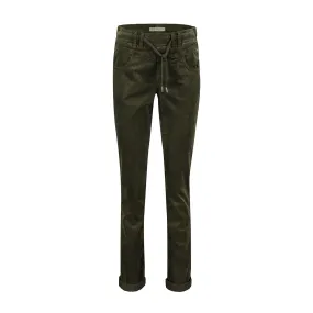 Red Button Womens Tessy Velvet Jeans Army Green