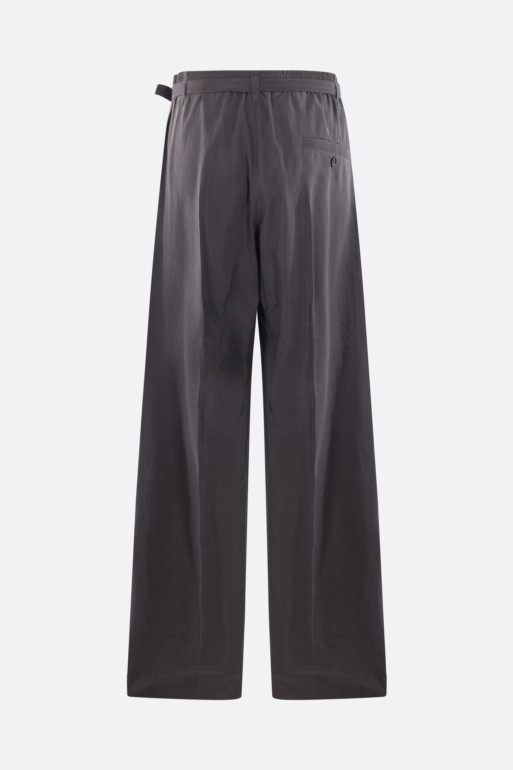 silk blend belted relaxed trousers