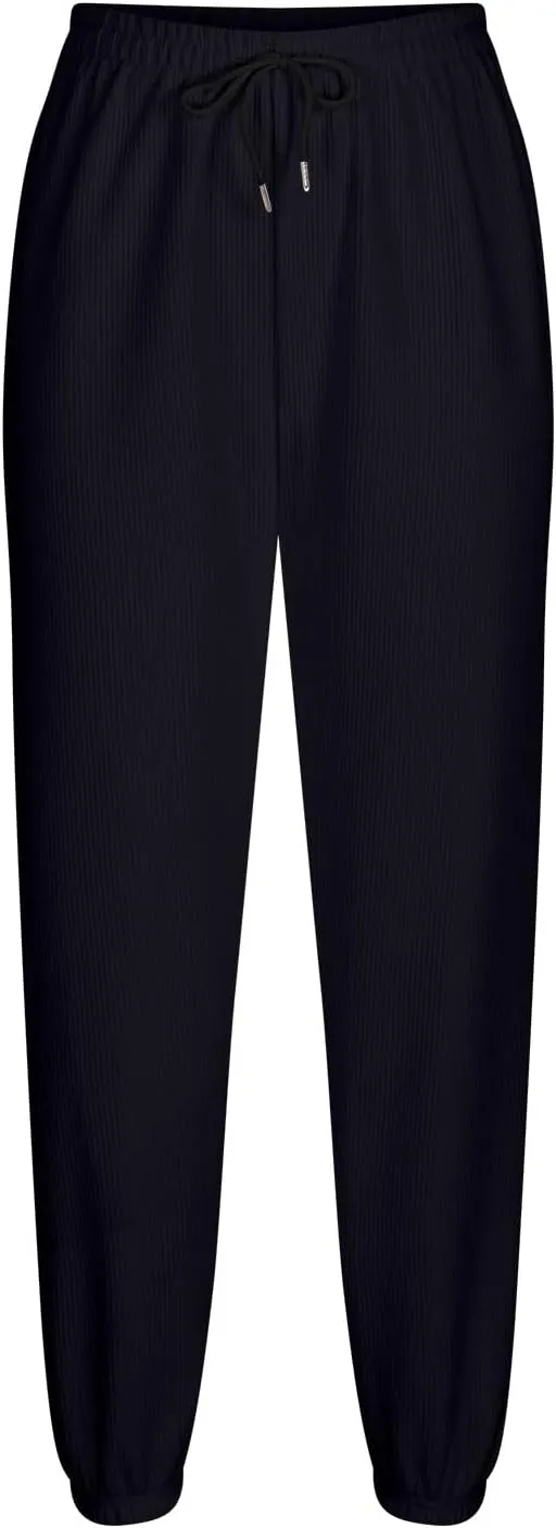 Uillui Corduroy Pants for Women Soft Comfortable Csual Pants Loose Fit Bound Feet Trouser High Waist Solid Straight Leg Pant