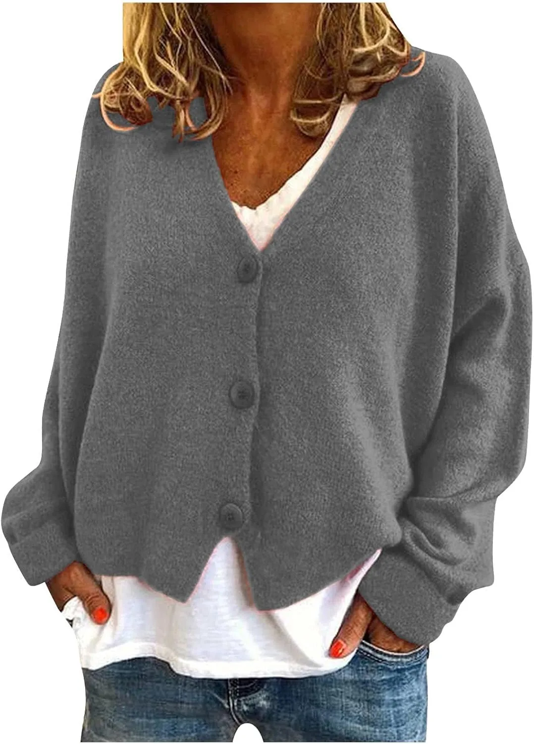 Women's Cardigan Sweaters 2025 V-Neck Button Cashmere Crop Tops Long Sleeve Knit Sweater Soft Warm Knitted Outwear