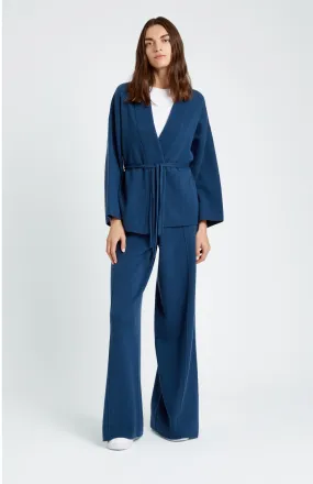 Women's Cashmere Blend Wrap Cardigan In Night Sky