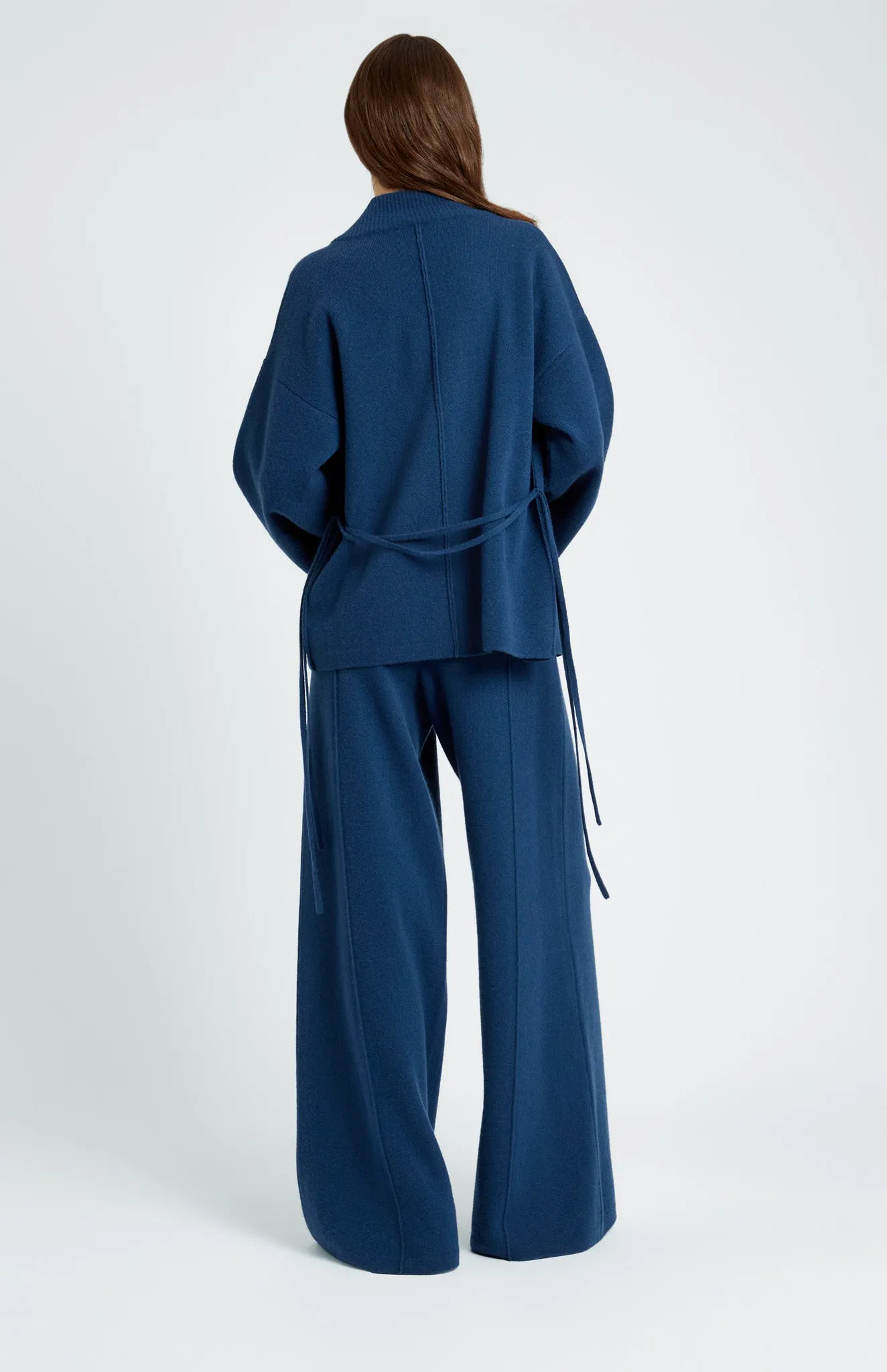 Women's Cashmere Blend Wrap Cardigan In Night Sky