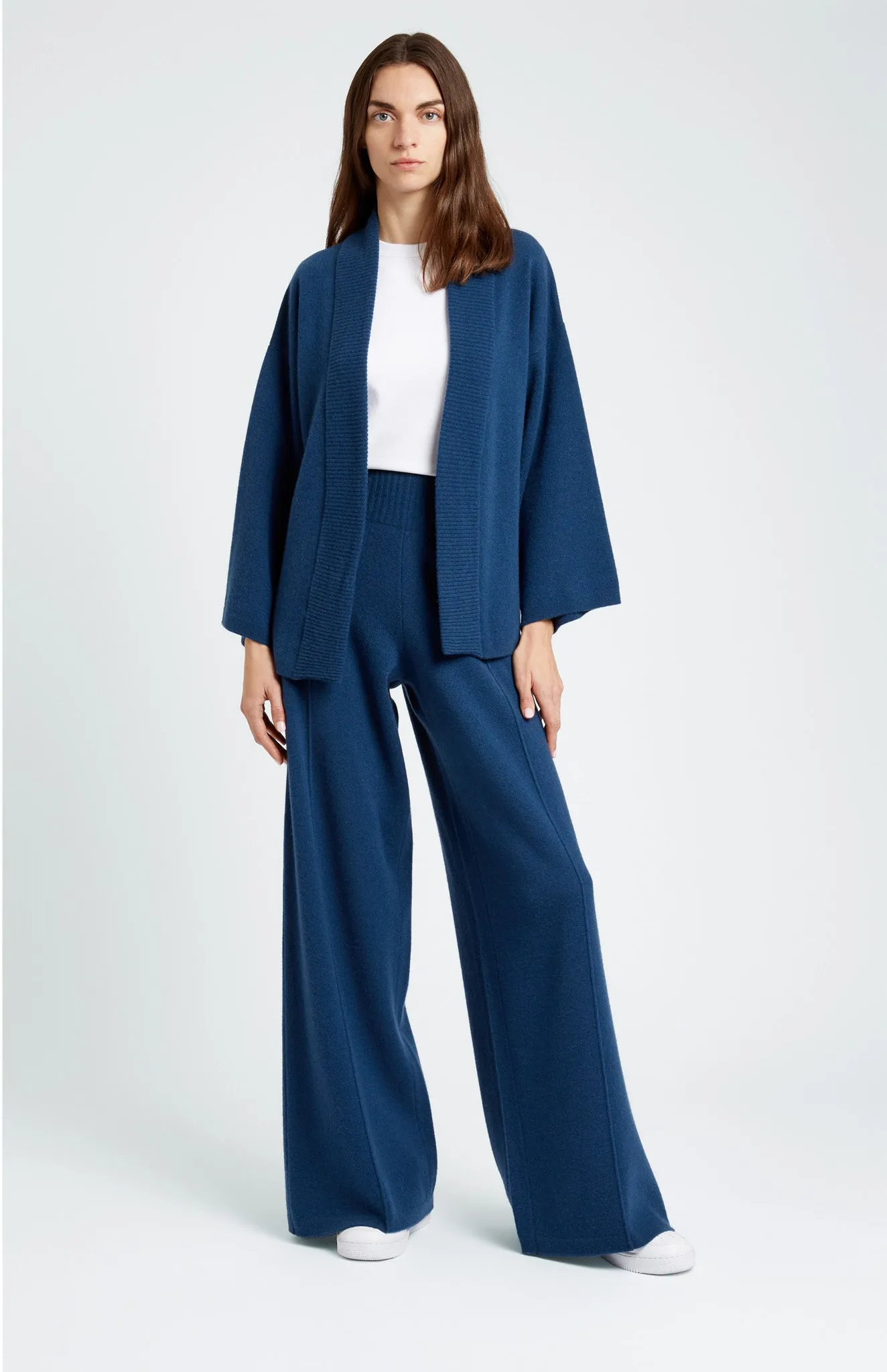 Women's Cashmere Blend Wrap Cardigan In Night Sky