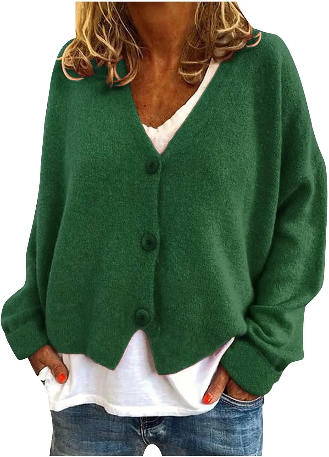 Womens Cropped Cardigan Trendy Fall Fashion Casual Soft Long Sleeve Sweaters Cardigan Button Down Knitwear