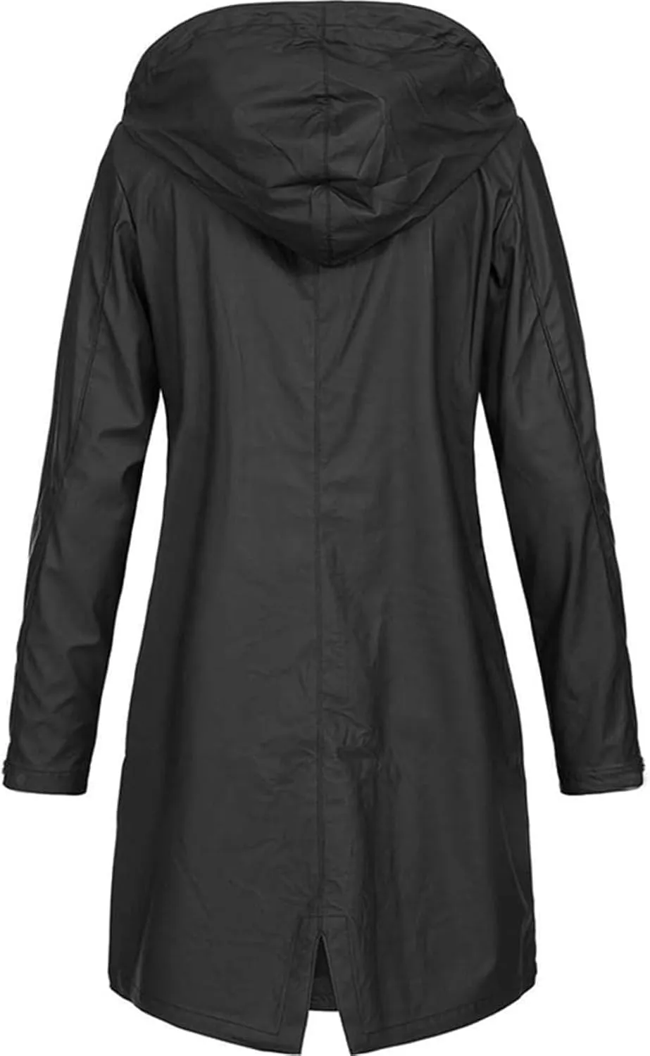 Women's Lightweight Long Coats Waterproof Windproof Breathable Raincoat Jacket with Hood