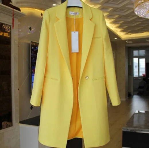 Women's Spring/Autumn Casual Long Blazer In Various Colors