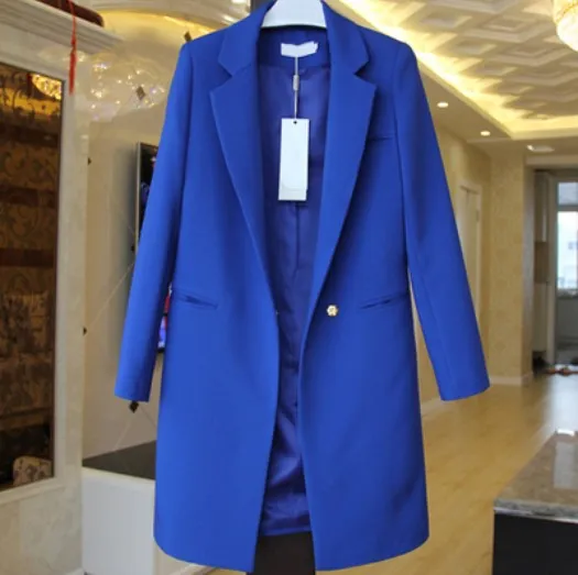 Women's Spring/Autumn Casual Long Blazer In Various Colors