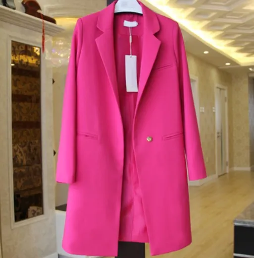 Women's Spring/Autumn Casual Long Blazer In Various Colors