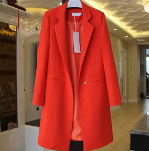 Women's Spring/Autumn Casual Long Blazer In Various Colors