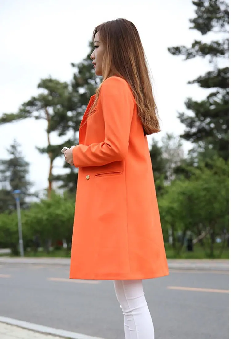 Women's Spring/Autumn Casual Long Blazer In Various Colors