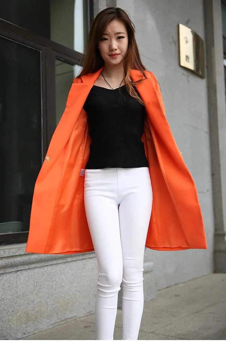 Women's Spring/Autumn Casual Long Blazer In Various Colors