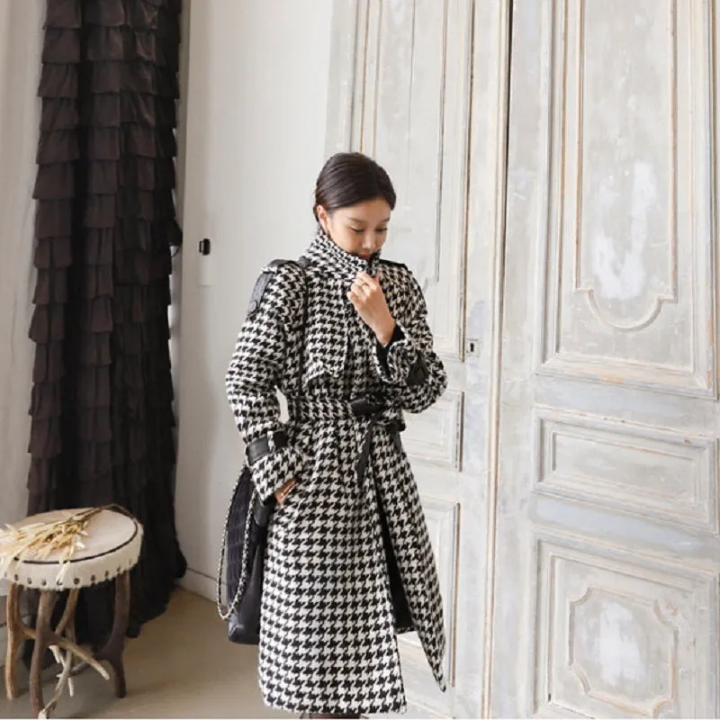 Women's Winter Casual Wool Loose Long Trench